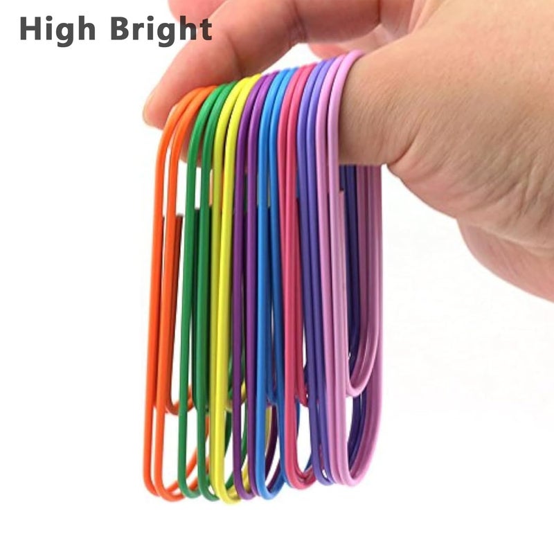 High Bright 40-Pack 4 Inches Mega Large Paper Clips - 8 Colors Per Color 5pcs 100mm Cute Paper Needle Multicolor Bookmark,Office Supply Accessories (8 Colors/40pcs) - Image 2